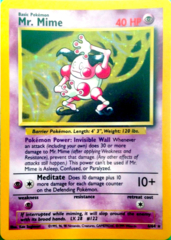 Mr. Mime - 6/64 - Holo Rare - Unlimited Edition - Missing Set Symbol